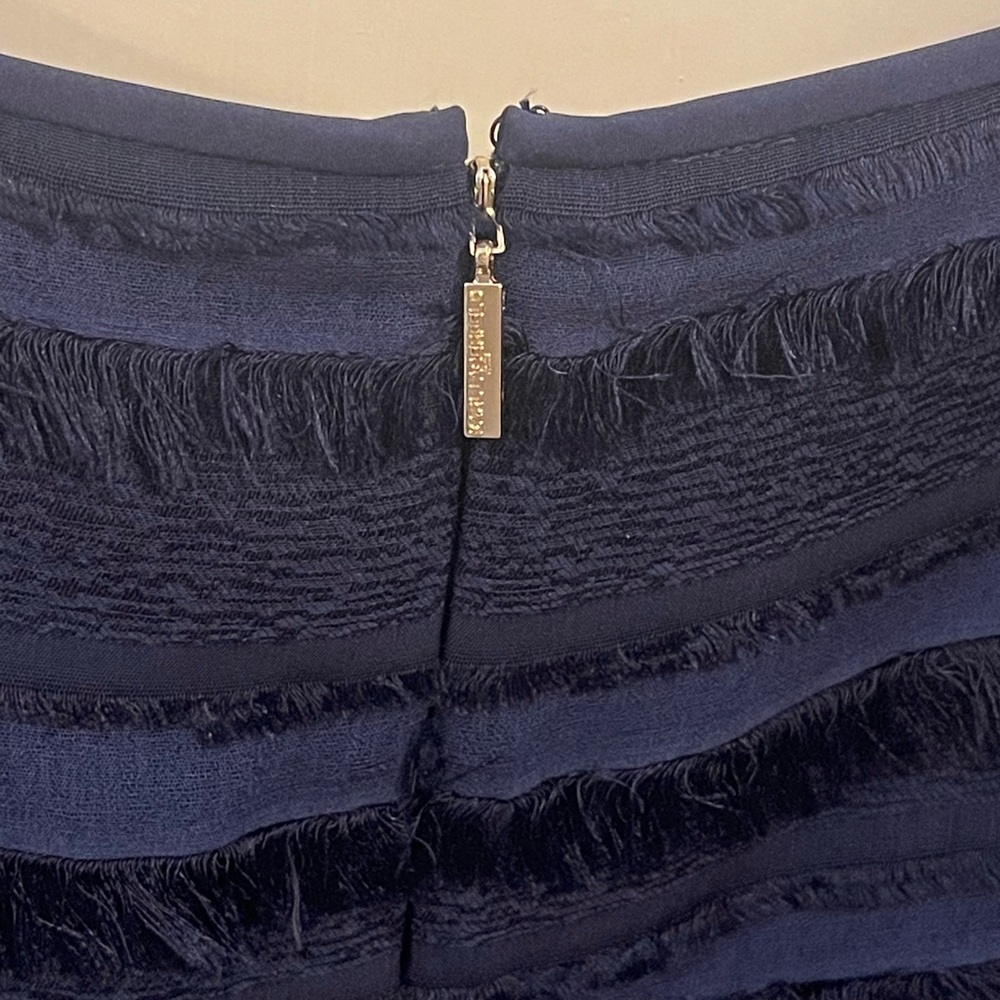 Karl Lagerfeld Dark Blue Fringe Embellished Shift Dress - Picture 5 of 6